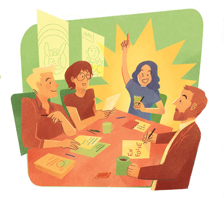 Stage chez Okapi. Ce que mon stage m'a appris, article extrait du magazine Okapi n°1186, 15 octobre 2023. © Illustration : Fachri Maulana.