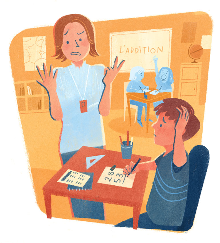 Stage dans une école. Ce que mon stage m'a appris, article extrait du magazine Okapi n°1186, 15 octobre 2023. © Illustration : Fachri Maulana.