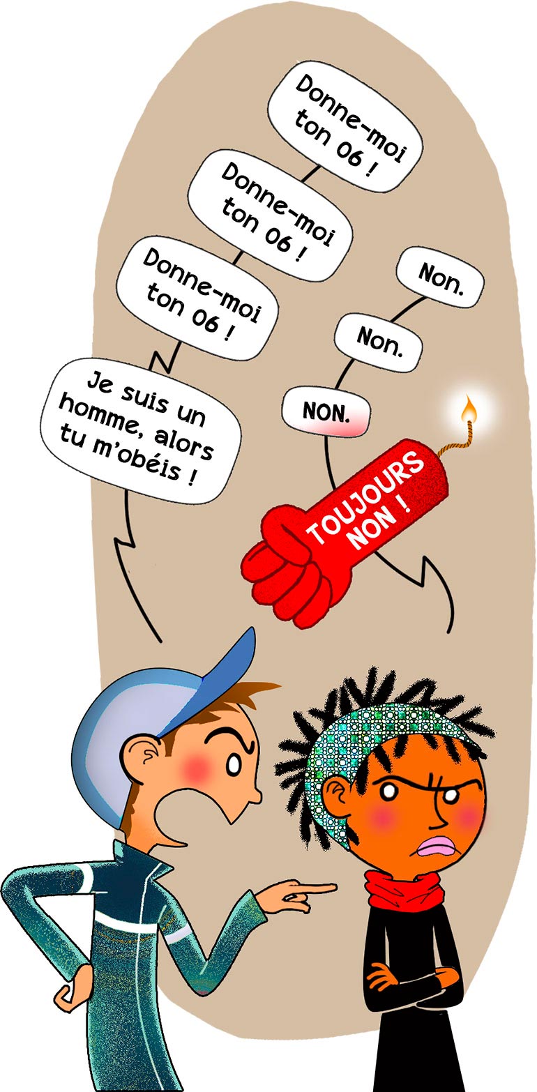 Les machos et les nouveaux comportements filles-garçons. C’est quoi, être un garçon ?, article extrait du magazine Okapi n°1195, 1er mars 2024. Illustration : PrincessH.