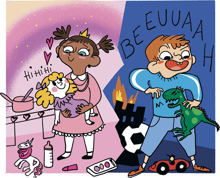 Les stéréotypes ont la peau dure. Pourquoi les filles subissent-elles le poids des apparences ?, article extrait du magazine Okapi n°1195, 1er mars 2024. Illustration : Julie Olivier.