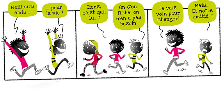 Quand une troisième personne s’invite dans un duo amical, elle peut rompre le lien qui s'était créé entre deux ami(e)s.