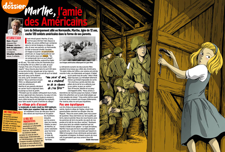 Dossier “1939-1945 - Ados dans la guerre”, Okapi n° 1202, 15 juin 2024. Illustration : Nancy Peña.