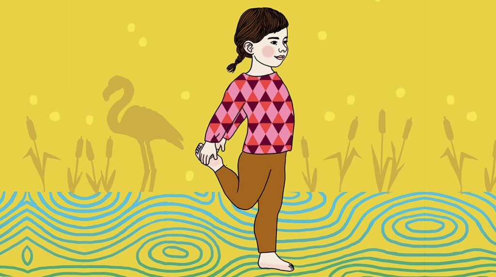 Yoga : la posture du “Flamand rose”.