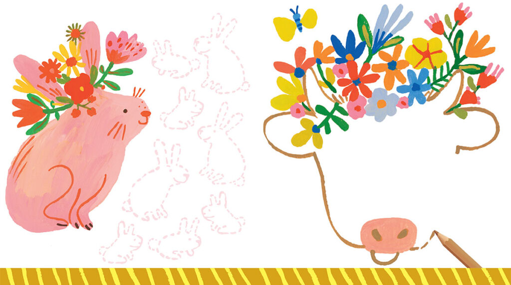 Coloriages et jeux : les animaux de la ferme. Pomme d’Api n°673, mars 2022. Illustrations : Carolyn Gavin.