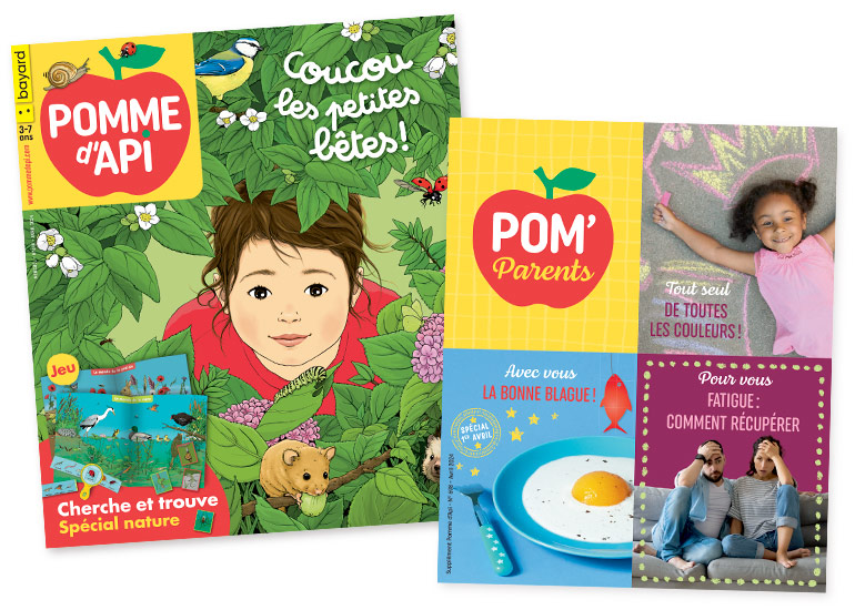 Couverture du magazine Pomme d'Api n° 698, avril 2024 - Coucou les petites bêtes. Supplément pour les parents.
