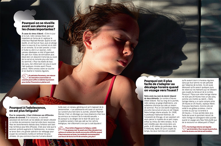 Pourquoi à l'adolescence, on est plus fatigués ? Les clés du sommeil, extrait du magazine Phosphore n°545, 1er janvier 2023. Photo : Florence Levillain / Signatures.