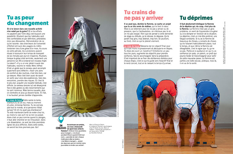 La flemme peut cacher une peur du changement. Article extrait du magazine Phosphore n°547, 1er février 2023. Photos : Donatella Loi/Plainpicture - Getty Images.