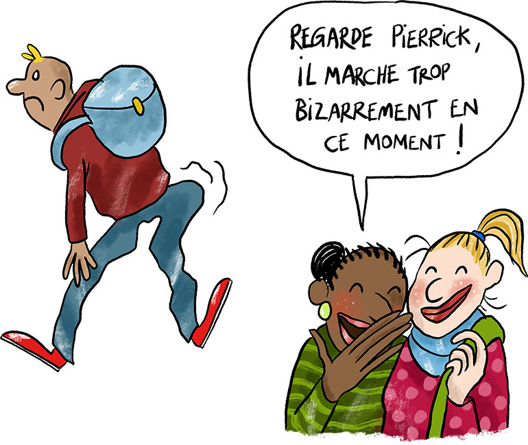 Hygiène des ados : “Ton anus démange ?”, conseils à lire dans “Ça gratte, ça pue, ça pique”, article extrait du magazine Phosphore n°573, 1er avril 2024. Illustration : Zoé Thouron.
