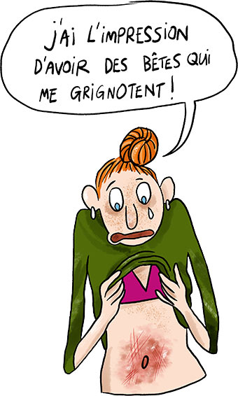 Hygiène des ados : “Ton nombril pique ?”, conseils à lire dans “Ça gratte, ça pue, ça pique”, article extrait du magazine Phosphore n°573, 1er avril 2024. Illustration : Zoé Thouron.