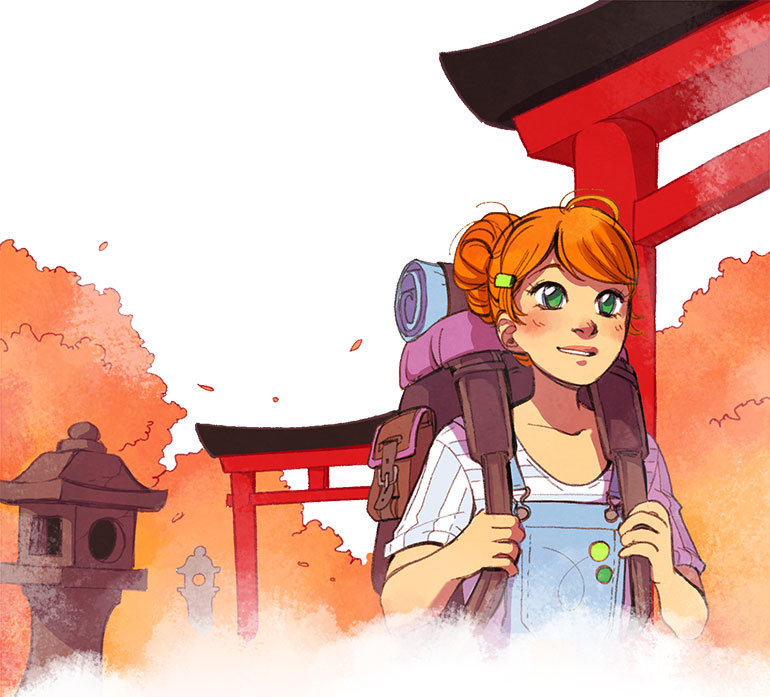 La mangathèque idéale : rayon voyage. Illustrations : Moémaï.fr