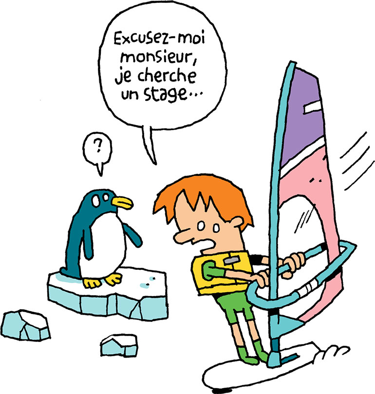 Quand on appelle les assos et les boîtes pour un stage de seconde, quand on envoie un mail avec son CV : pas le choix, il faut savoir se vendre !
Illustration : Caloucalou. Phosphore n°582.