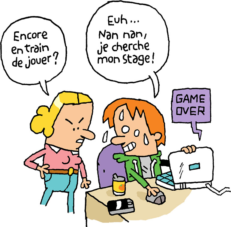 Pour faire gagner du temps aux lycéens et lycéennes, Phosphore a testé les sites qui publient des stages de seconde.
Illustration : Caloucalou. Phosphore n°582.