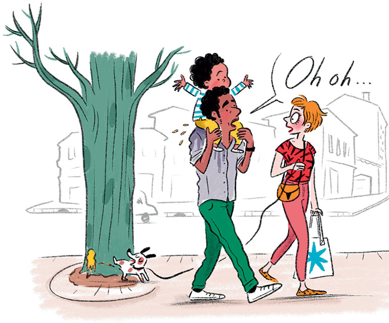 “Le vrai-faux du pot - Le pot sans stress”, supplément pour les parents du magazine Popi n°406, juin 2020. Texte : Joséphine Lebard. Illustrations : Isacile.