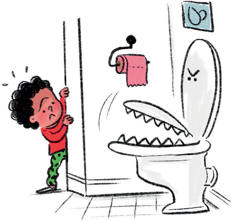 “Le vrai-faux du pot - Le pot sans stress”, supplément pour les parents du magazine Popi n°406, juin 2020. Texte : Joséphine Lebard. Illustrations : Isacile.