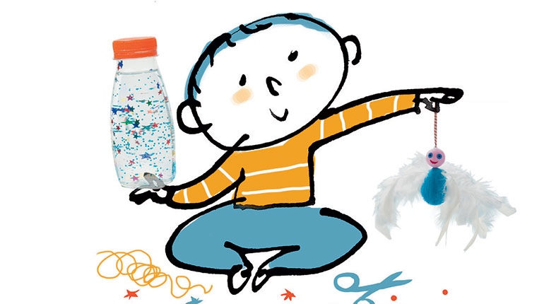 “La bouteille de retour au calme - Le bonhomme à plumes”, supplément pour les parents, Popi, octobre 2015. Texte : Anne Ricou - Illustration : Robin. Conception, réalisation des bricolages : Anne Chiumino. Photos : Sophie Mutterer.