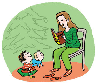 “Ses premiers Noëls : petits arrangements en famille”, supplément pour les parents du magazine Popi n°400, décembre 2019. Texte : Anne Bideault. Illustration : Zelda Zonk.
