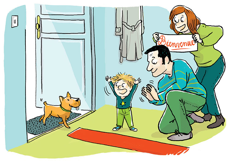 “Un animal à la maison… Pourquoi pas ?”, supplément pour les parents du magazine Popi n°405, mai 2020. Texte : Joséphine Lebard. Illustration : Zelda Zonk.