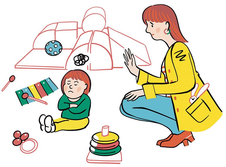 “À la crèche, chez la nounou… comment lui dire au revoir ?”, supplément pour les parents du magazine Popi n°409, septembre 2020. Illustration : Claire Le Meil. 