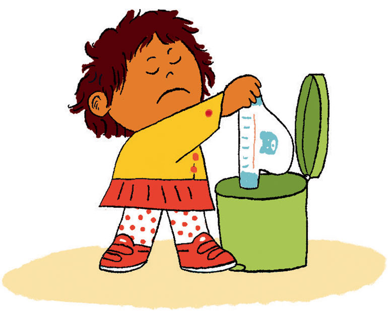 Il essaie d’ôter sa couche ? Refuse qu’on la lui mette ? C'est peut-être le bon moment pour lui proposer le pot. Pipi, caca, ne tournons pas autour du pot !, supplément pour les parents du magazine Popi n°441, mai 2023. Illustration : Jean-François Biguet.