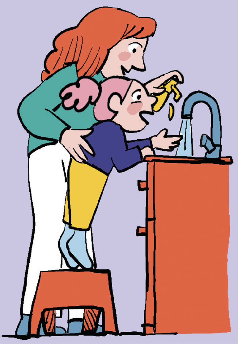Conseil pour aider votre enfant à devenir autonome : Apprendre en 4 temps. C'est moi qui fais !, extrait du supplément pour les parents du magazine Popi n°445, septembre 2023. © Illustration : Clotka.