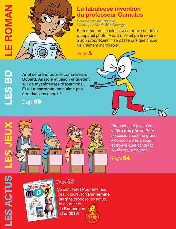 Au sommaire du magazine J'aime lire, n° 509, juin 2019 - La fabuleuse invention du professeur Cumulus