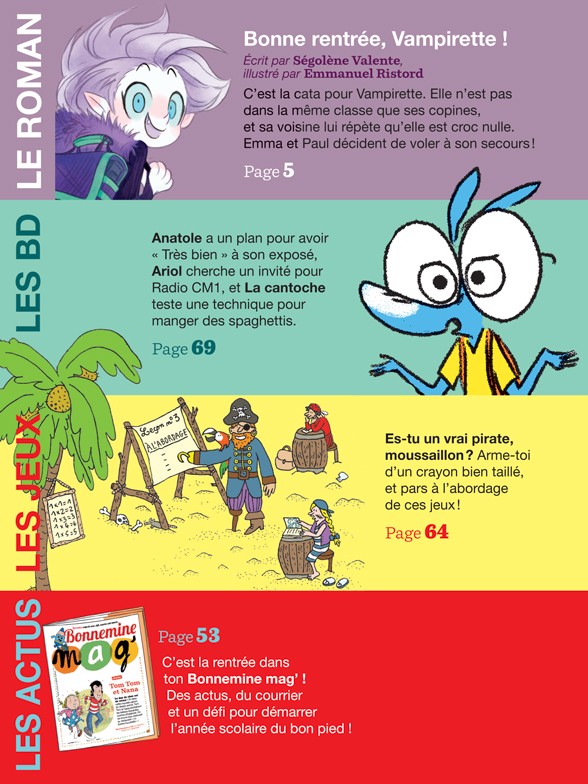 Au sommaire du magazine J'aime lire, n° 512, septembre 2019 - Bonne rentrée, Vampirette !