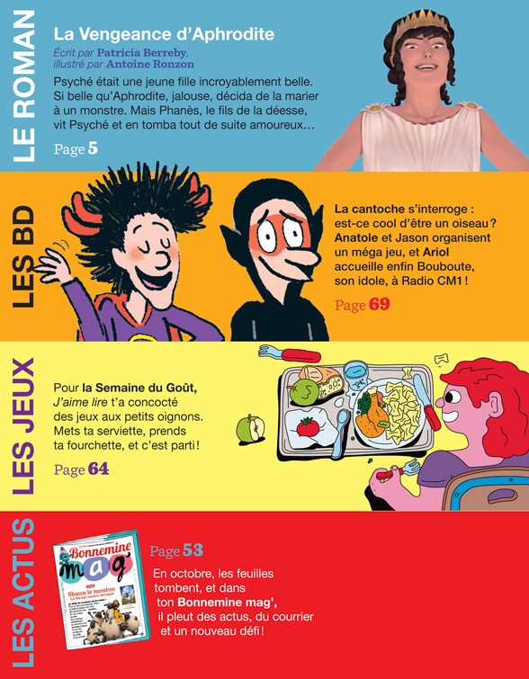 Sommaire du magazine J'aime lire, n° 513, octobre 2019 - La vengeance d'Aphrodite