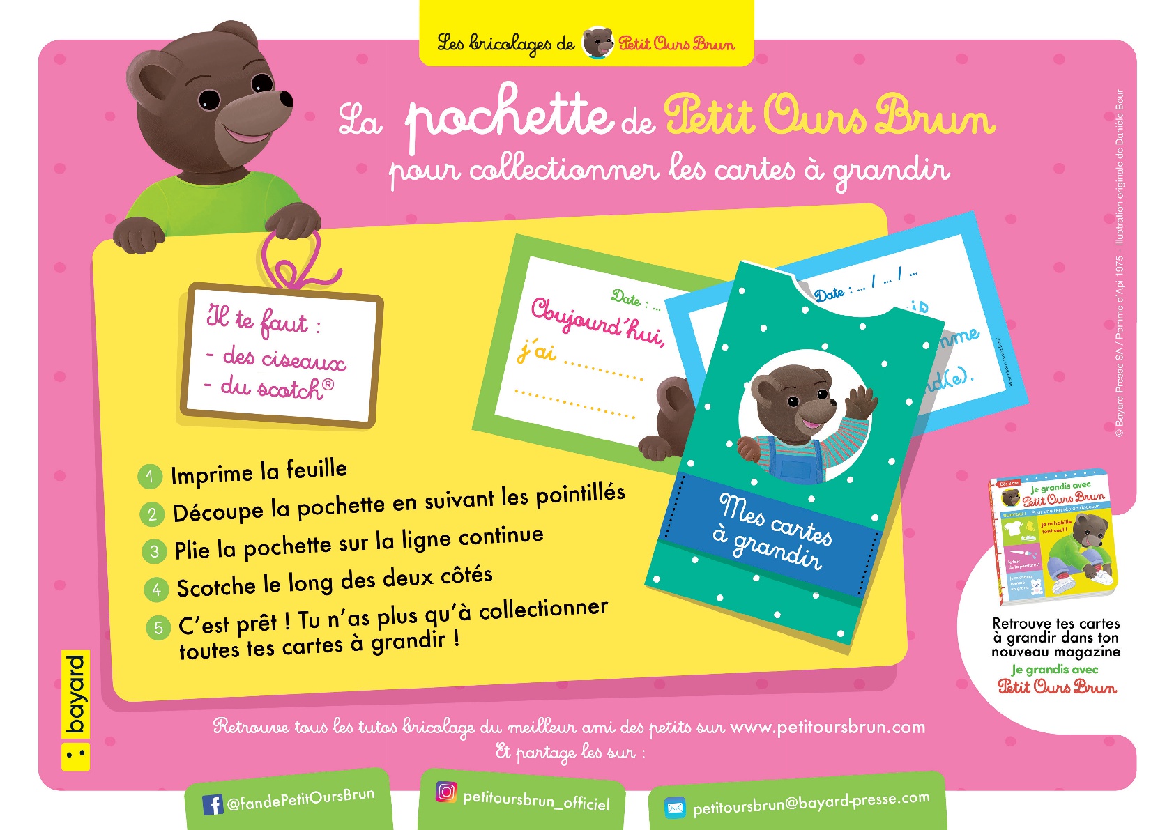 Téléchargez le tuto pour fabriquer votre pochette, et collectionner les “cartes à grandir” de votre enfant Téléchargez le tuto pour fabriquer votre pochette, et collectionner les “cartes à grandir” de votre enfant