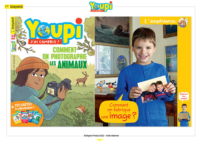 Comment on fabrique une image ? Youpi n°410, novembre 2022. Photo : Rebecca Josset. Illustration : Rémi Saillard.