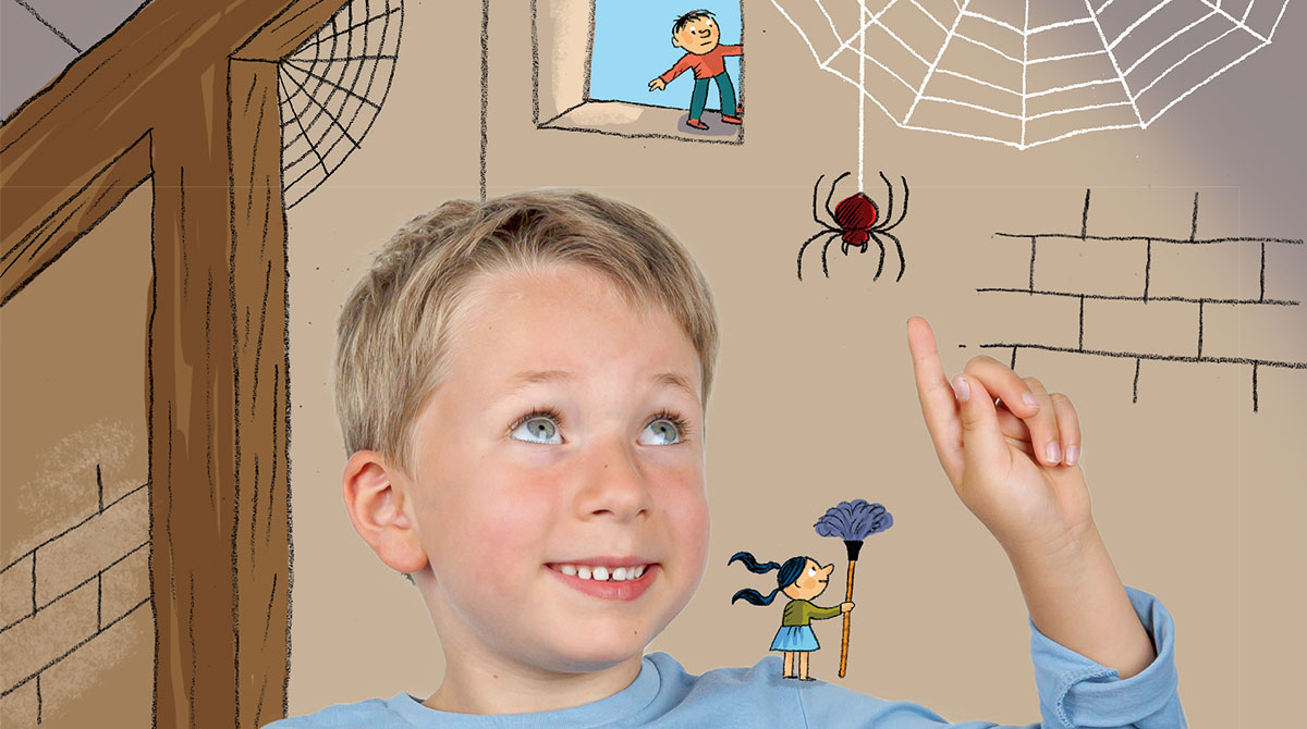 “Tes activités – L’expérience : mets une araignée dans sa toile !”, Youpi Doc n°422, novembre 2023. Conception et texte : Erik Franck. Photo : Rebecca Josset. Illustration : Rémi Saillard.