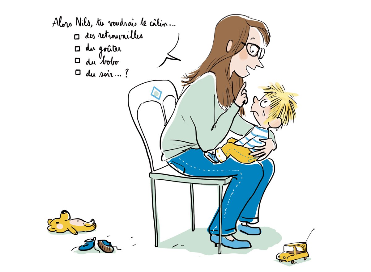 “Tu veux un câlin ?”, supplément pour les parents du magazine Popi n°394, juin 2019. Texte : Anne Bideault. Illustrations : Zelda Zonk.