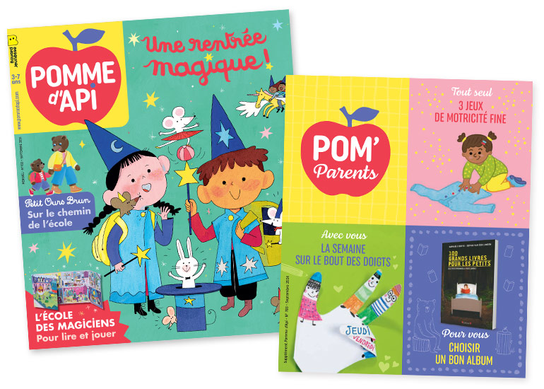 Couverture Pomme d'Api n° 703, septembre 2024. Une rentrée magique + supplément pour les parents parents.