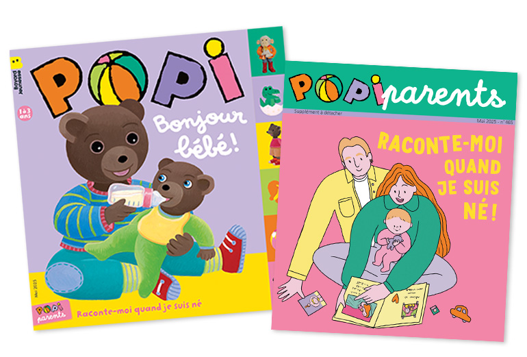 Couverture du magazine Popi et son supplément pour les parents, n°465, avril 2025.