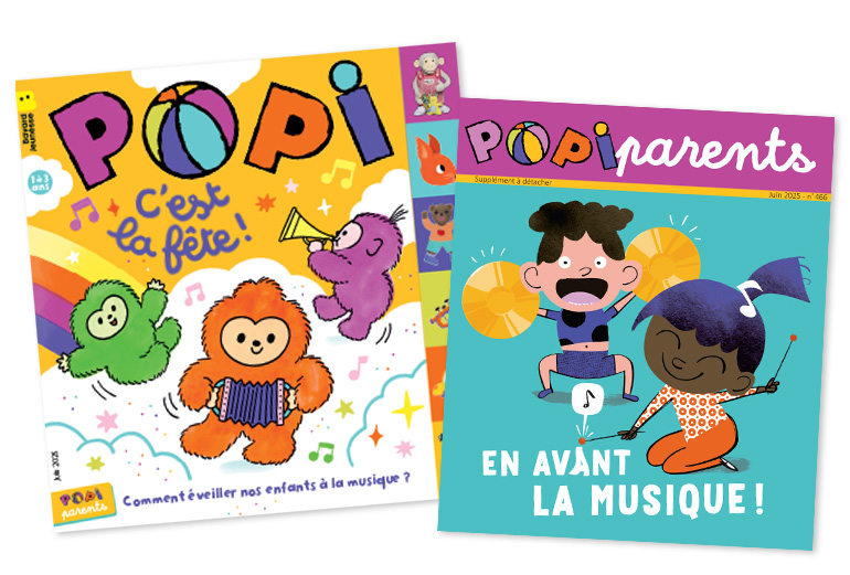 Couverture du magazine Popi n°466 et son supplément pour les parents.