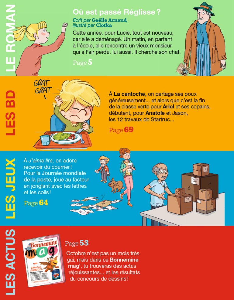 Sommaire du magazine J'aime lire, n° 537, octobre 2021 - Où est passé Réglisse ?