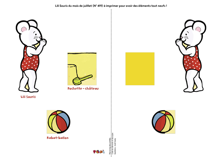 “Lili Souris à la plage” - Popi, n°419, juillet 2021 - Illustrations&nbsp;: Anett Hardy.