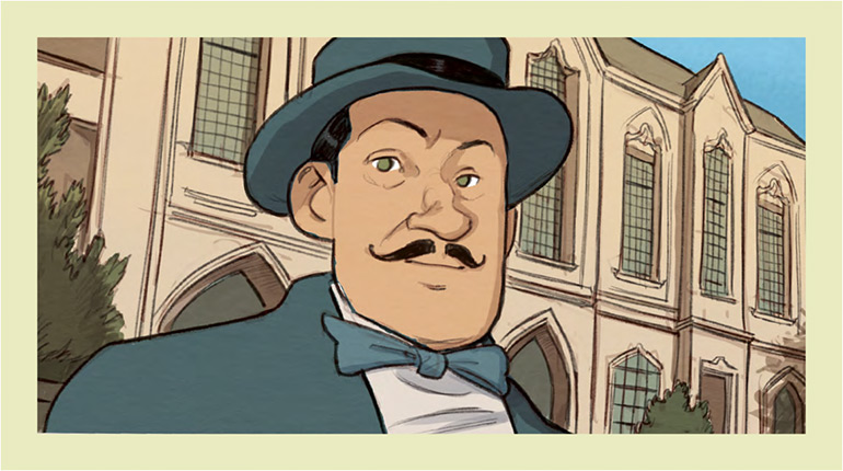 Hercule Poirot, l'excentrique détective créé par Agatha Christie.