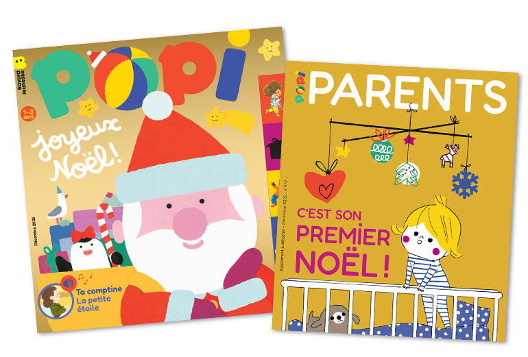 Couverture du magazine Popi et son supplément pour les parents, n°472, décembre 2025.