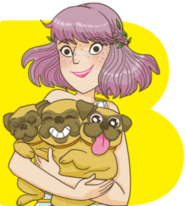 Athéna avec ses petits chiens