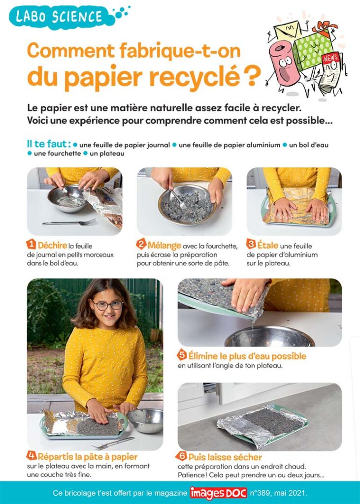 © Photos&nbsp;: Rebecca Josset. Illustrations&nbsp;: Jérôme Sié. Comment fabrique-t-on du papier recyclé&nbsp;?
