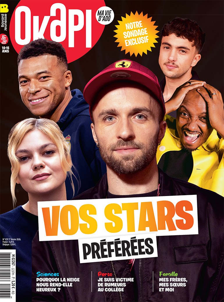 Couverture du magazine pour les collégiens Okapi n°1237, 1er février 2026.