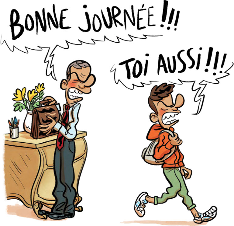 Illustration : Yannick Robert. Disputes à la maison. Hors-série du magazine Okapi : 100 questions de filles et garçons. Été 2023.