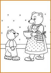 Coloriage Petit Ours Brun chocolat chaud