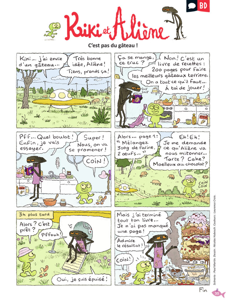 BD Kiki et Aliène&nbsp;: C'est pas du gâteau&nbsp;! - Astrapi 1077