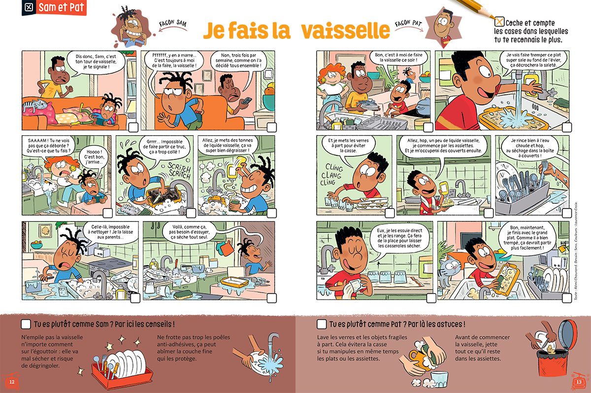 BD Sam et Pat&nbsp;: Je fais la vaisselle - Astrapi 1074