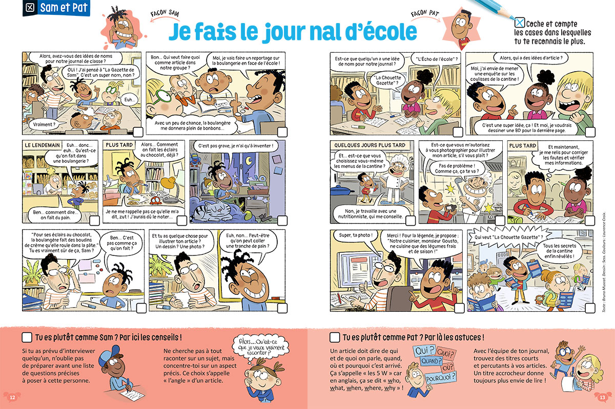 BD Sam et Pat&nbsp;: Je fais le journal de l'école - Astrapi 1076
