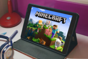 jeu Minecraft sur une tablette