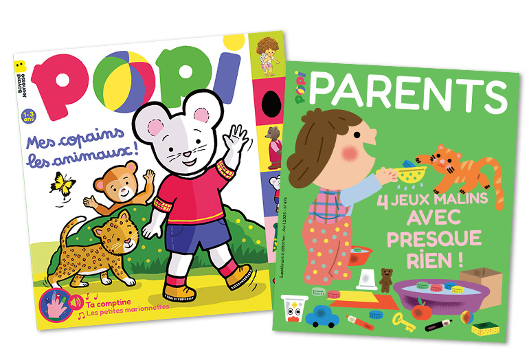 Couverture du magazine Popi n°476, 1er avril 2026 et son supplément pour les parents.