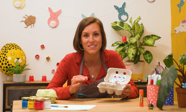 bricolage d'un bingo nature réalisé à partir d'une boîte d'œufs
