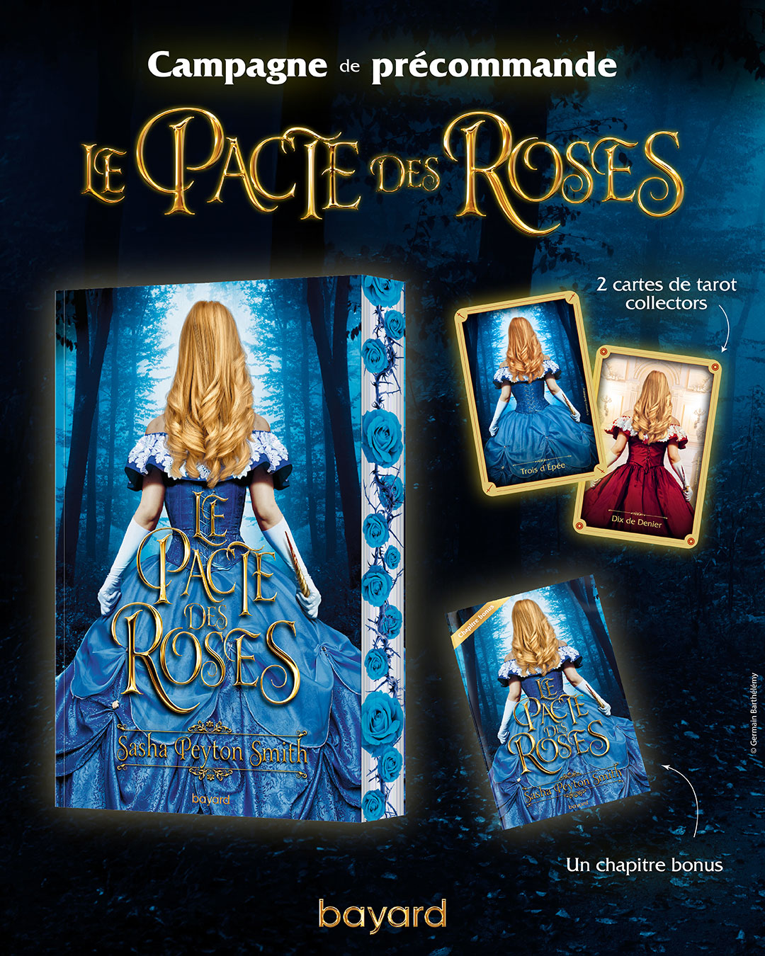 Couverture + cartes collector. Offre de précommande "Le Pacte des roses 2".